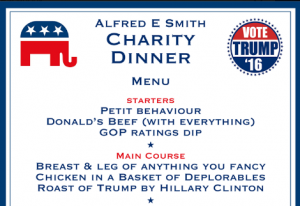 Trump Clinton spoof dinner menu